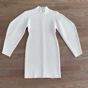 Herve Leger Off White/cream bodycon Mid Length Dress Size M